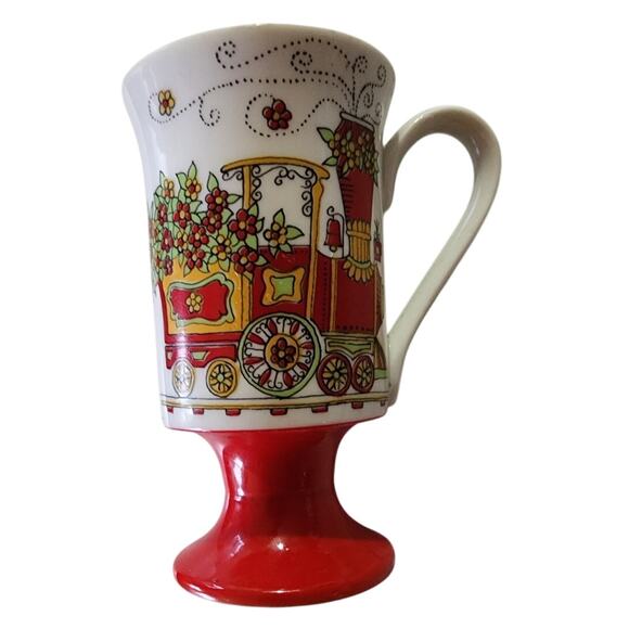 Vintage Royal Crown Arnart Chattanooga Choo Choo Smug pedestal Mug Train Red - Picture 1 of 4